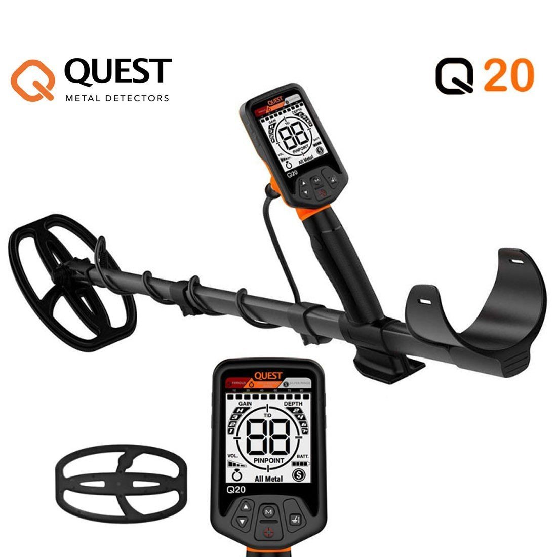 Quest Q20 Treasure Detector - 33cm Head