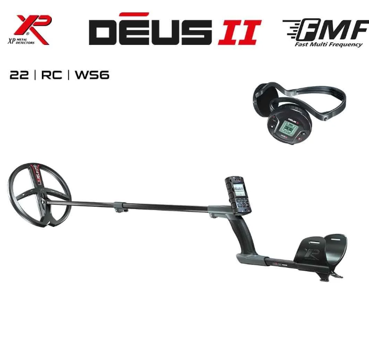 Deus 2 Detector - 22.5cm FMF Head, WS6 Headphone, Main Control Unit