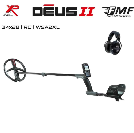 Deus 2 Detector - 34x28cm FMF Head, Main Control Unit, WSA2 Headphones
